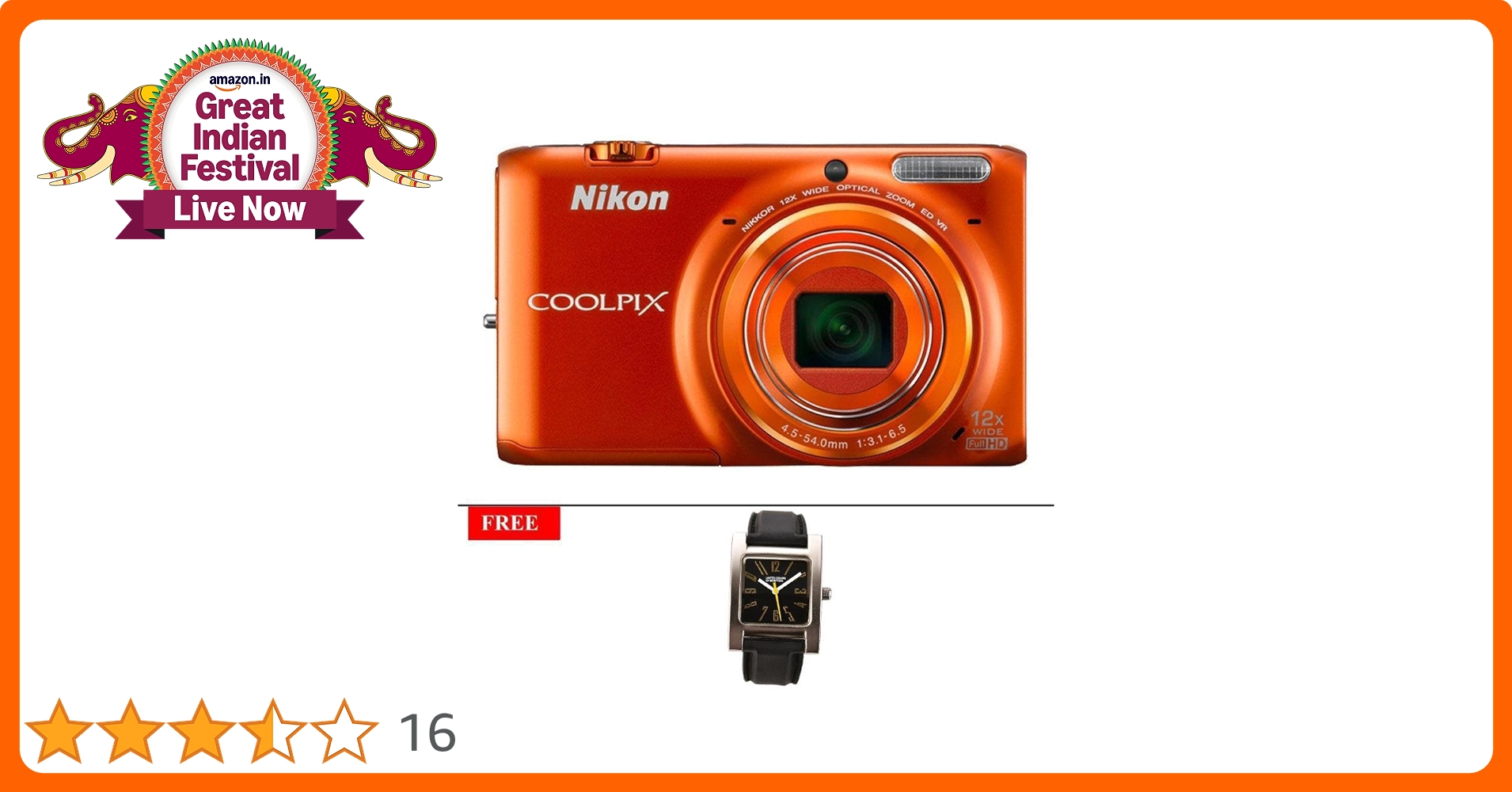 Buy Nikon Coolpix S6500 16MP Point-and-Shoot Digital Camera